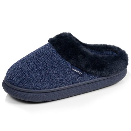 Chaussons Mules Semelle Bloup Extra Confort Marine Lurex - Isotoner - Modalova