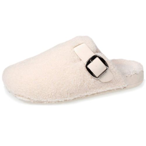Chaussons Mules Sabot Confort Interieur Imitation Fourrure Ivoire - Isotoner - Modalova