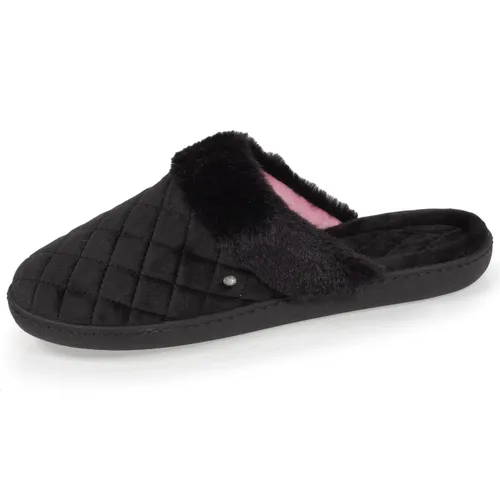 Chaussons Mules En Microvelours Matelassé - Isotoner - Modalova