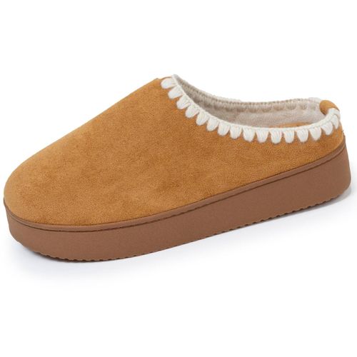 Chaussons Mules À Talon Compensé De 3,5 Cm, Très Confortables Camel - Isotoner - Modalova