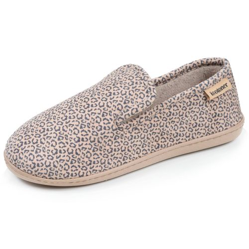Chaussons Charentaises Velours Semelle Ergonomique Mousse À Mémoire Forme Léopard - Isotoner - Modalova