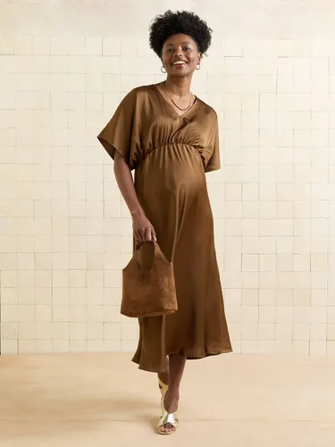 Robe longue satinée grossesse bronze - Vertbaudet - Modalova
