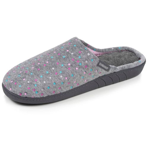 Chaussons Mules Velours Semelle Ergonomique, Mousse À Mémoire Forme Pois - Isotoner - Modalova