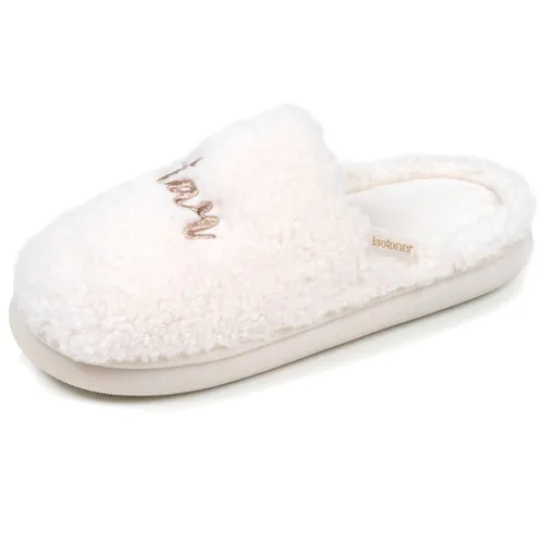 Chaussons Mules Matière Sherpa, Semelle Bloup Extra Confort Ivoire - Isotoner - Modalova