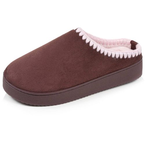 Chaussons Mules À Talon Compensé De 3,5 Cm, Très Confortables Cachou - Isotoner - Modalova