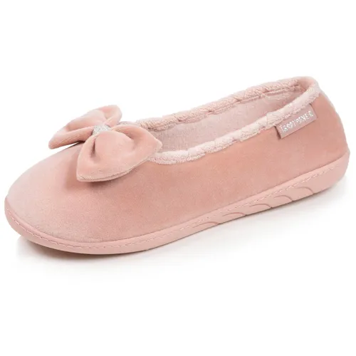 Chaussons Ballerines Microvelours Semelle Ergonomique Mousse À Mémoire Forme Blush - Isotoner - Modalova