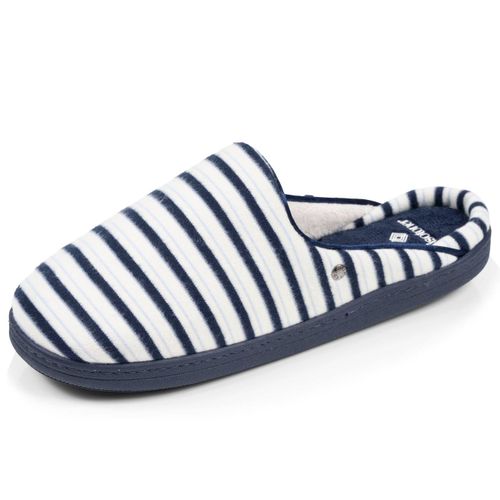 Chaussons Mules Ultra Confortables Et Légers, Mousse À Mémoire De Forme Rayuresbleues - Isotoner - Modalova
