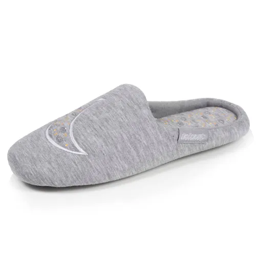 Chaussons Mules Jersey, Semelle Gomme Antidérapante Chiné - Isotoner - Modalova