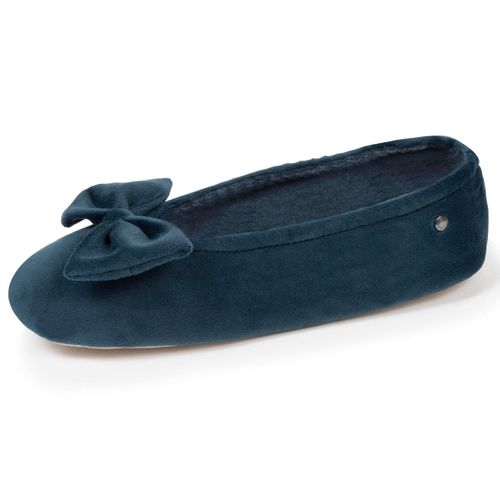 Chaussons Ballerines Ultra Confortables, Semelle En Cuir, Détail Grand Nœud Canard - Isotoner - Modalova