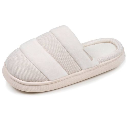 Chaussons Mules Velours Semelle Bloup Xtra Confort Ivoire - Isotoner - Modalova