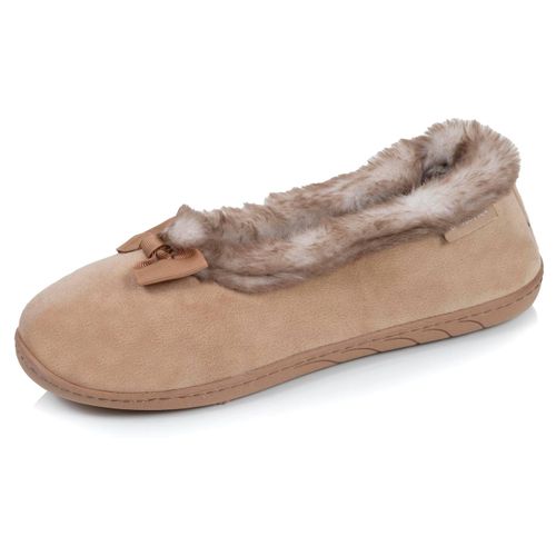Chaussons Ballerines En Velours, Semelle Ultra Confort, Soutient Votre Voûte Plantaire, Mousse À Mémoire De Forme Camel - Isotoner - Modalova