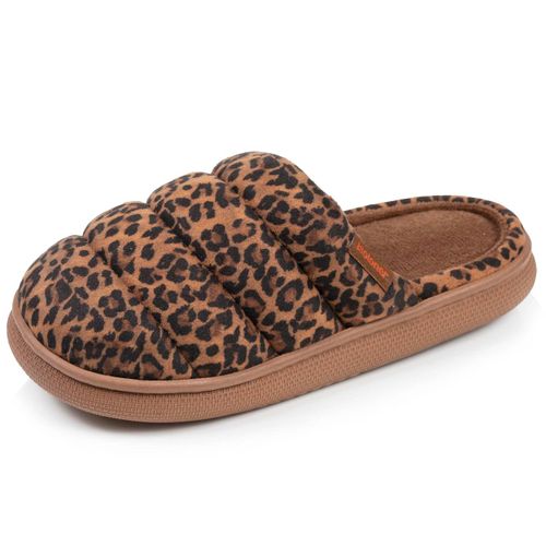 Chaussons Mules Matière Sherpa, Semelle Bloup Extra Confort Léopard Camel - Isotoner - Modalova