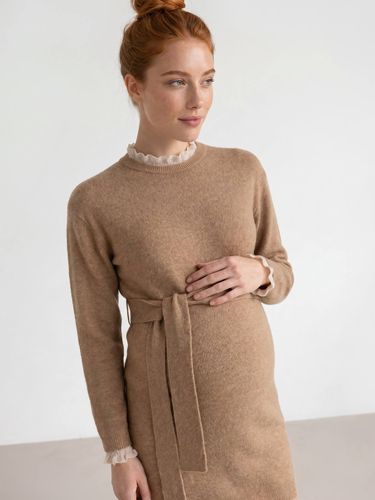Robe de grossesse manches longues taupe - Vertbaudet - Modalova