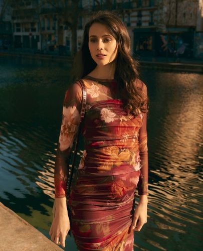 Robe De Grossesse Et Allaitement Vanessa Multico - Cache Coeur - Modalova