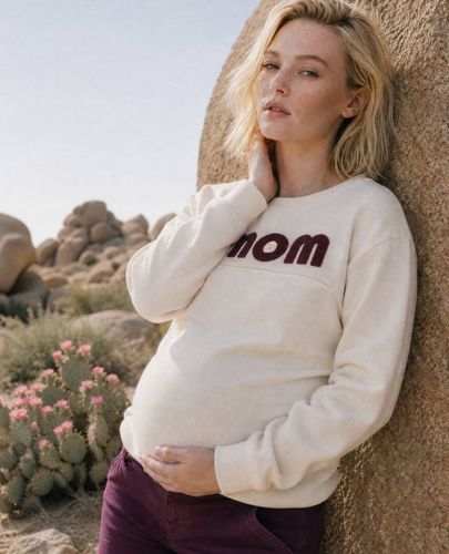 Sweat De Grossesse Et Allaitement Mom Ivoire - Cache Coeur - Modalova