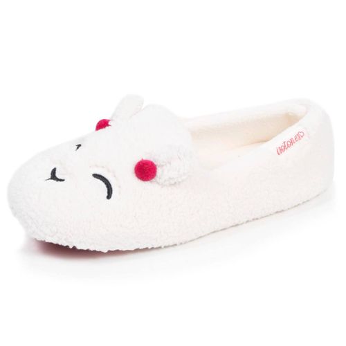 Chaussons Slippers Sherpa, Semelle Gomme Ultra Souple Ivoire - Isotoner - Modalova