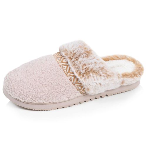 Chaussons Mules Ultra Confortables, En Maille Bouclette, Semelle Crantée - Isotoner - Modalova