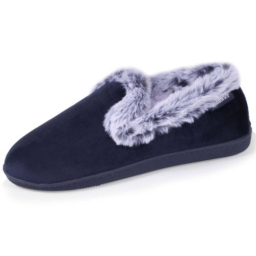 Chaussons Charentaises Détails Fausse Fourrure Marine - Isotoner - Modalova