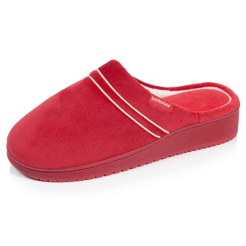 Chaussons Mules Microvelours Mousse À Mémoire Forme Talon 3,7 Cm - Isotoner - Modalova