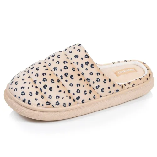 Chaussons Mules Microvelours Semelle Bloup Extra Confort Léopard - Isotoner - Modalova