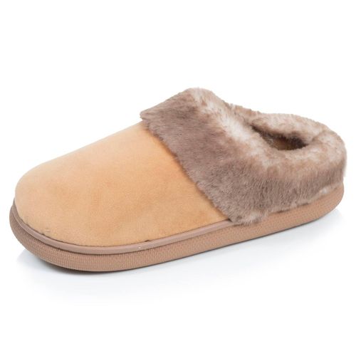 Chaussons Mules Microvelours Semelle Bloup Extra Confort Camel - Isotoner - Modalova