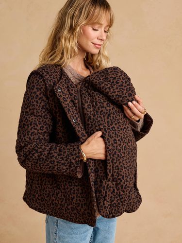 Veste matelassée évolutive avec protège-bébé grossesse et post grossesse en gaze de coton chocolat - Envie De Fraise - Modalova