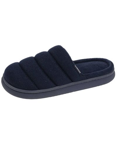 Chaussons Mules Microvelours Semelle Bloup Extra Confort Marine - Isotoner - Modalova