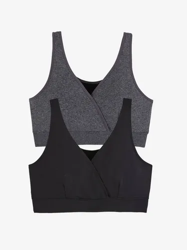 Lot de 2 brassières d'allaitement sans coutures en microfibre lot anthracite/noir - Vertbaudet - Modalova