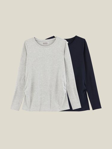Lot de 2 T-shirts manches longues grossesse lot marine/gris - Vertbaudet - Modalova