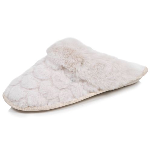 Chaussons Mules Chat Fantaisie Confort Moelleux Ivoire - Isotoner - Modalova