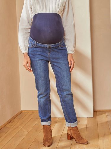 Jean de grossesse mom bandeau sans couture denim brut - Vertbaudet - Modalova