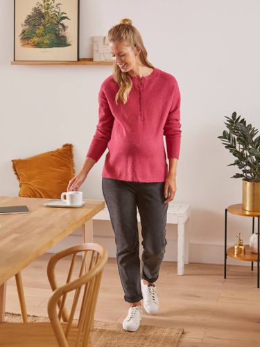 Pull col tunisien grossesse et allaitement fuschia - Vertbaudet - Modalova