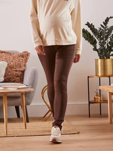 Skinny de grossesse en toile stretch chocolat - Vertbaudet - Modalova