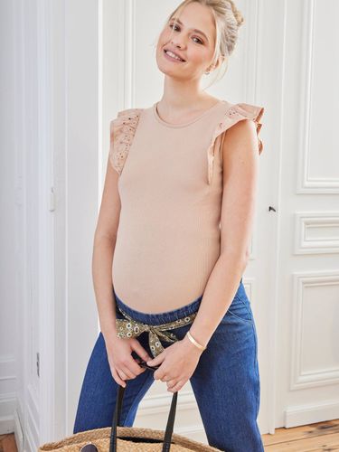 T-shirt bi-matière de grossesse poudré - Vertbaudet - Modalova