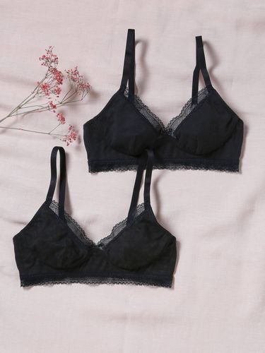 Lot 2 soutiens-gorge de grossesse coton biologique et dentelle - Vertbaudet - Modalova
