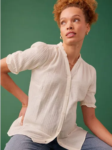 Blouse grossesse en gaze de coton écru - Envie De Fraise - Modalova