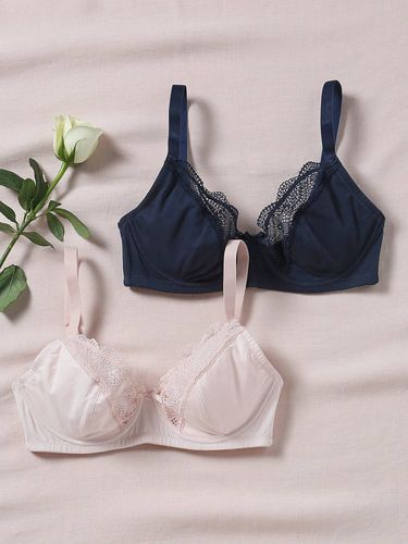 Lot de 2 soutiens-gorge grossesse coton biologique et dentelle pâle - Vertbaudet - Modalova