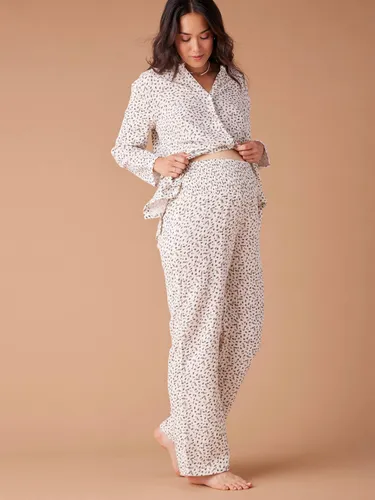 Pyjama grossesse 2 pièces en gaze de coton écru - Envie De Fraise - Modalova