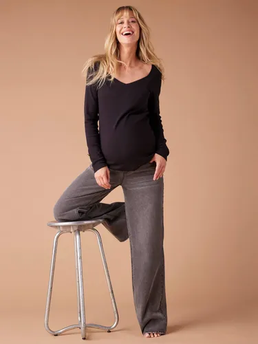 Jean de grossesse large avec bandeau denim - Envie De Fraise - Modalova