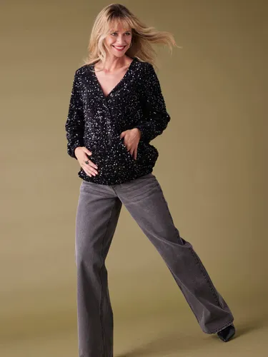 Blouse à sequins grossesse noir - Envie De Fraise - Modalova