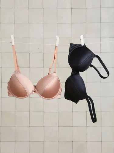 Lot de 2 soutien-gorge en microfibre satinée poudré - Vertbaudet - Modalova