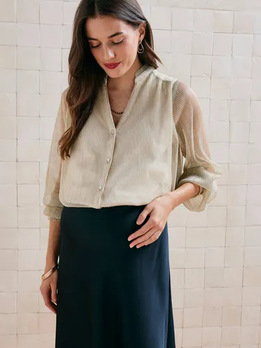 Chemisier grossesse en tulle et Lurex or - Vertbaudet - Modalova