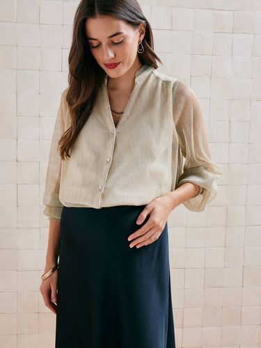 Chemisier grossesse en tulle et Lurex or - Vertbaudet - Modalova