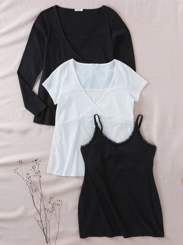 Kit 3 pièces grossesse allaitement T-shirts + débardeur - Vertbaudet - Modalova