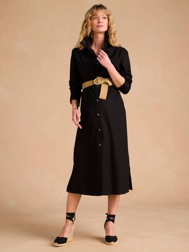 Robe chemise longue en lin mélangé grossesse et allaitement coton effet lin - Envie De Fraise - Modalova