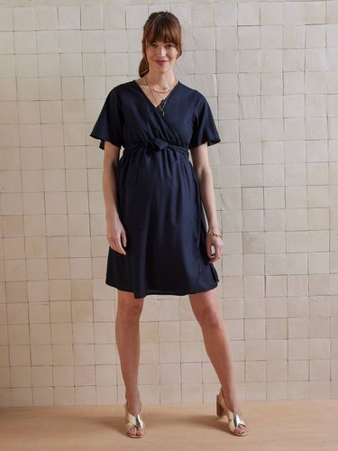 Robe courte fluide portefeuille unie grossesse et allaitement - Vertbaudet - Modalova