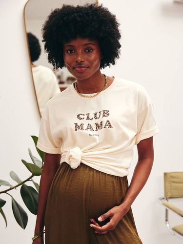 T-shirt de grossesse en coton biologique* personnalisable écru - Vertbaudet - Modalova