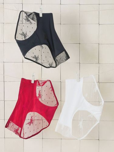 Lot de 3 culottes de grossesse en dentelle brodée bordeaux - Vertbaudet - Modalova