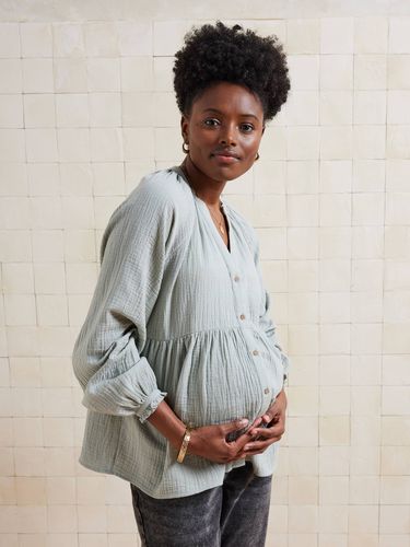 Blouse grossesse et allaitement en gaze coton sauge - Vertbaudet - Modalova
