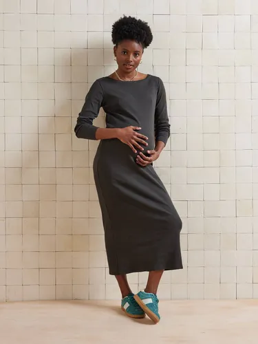 Robe longue de grossesse maille côtelée anthracite - Vertbaudet - Modalova